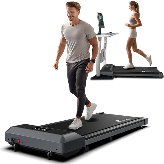 LIKE NEW! ONLY BOX DAMAGED!!! 1 YEAR FREE WARRANTY!!! FYSIQ Walking Pad Desk Treadmill, Under Desk Treadmills for Home Office, 2 in 1 Walking and Jogging Machine, with Dual Remote Control Methods (Bluetooth & Wireless) with Free Bluetooth APP (Copy)